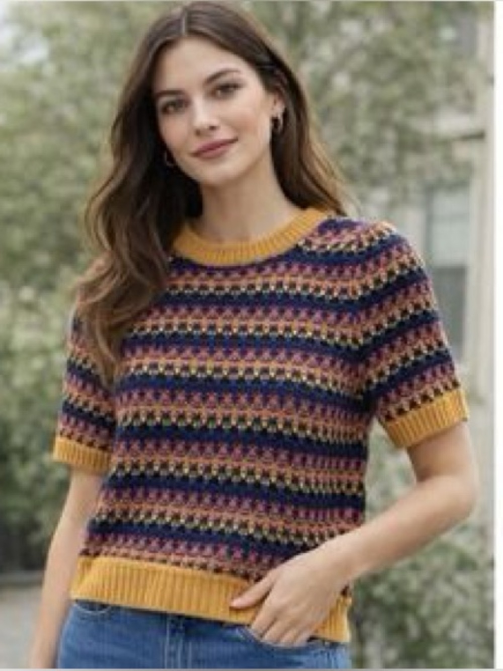 Universal Thread Puff Elbow Sleeve Crewneck Pullover Sweater